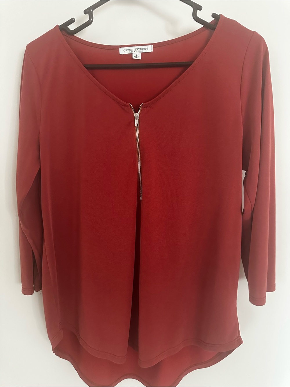 Green Envelope Burnt Orange 1/2 Zip-Front